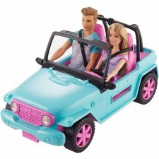 Set papusi si masina Barbie si Ken