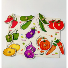 Puzzle lemn incastru in limba romana Legume