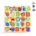 Puzzle din lemn incastru litere si animalute