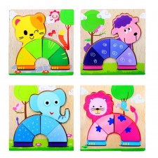 Puzzle incastru multicolor pentru bebelusi