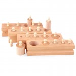 Set 4 cilindrii din lemn educativi Montessori
