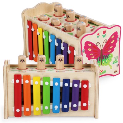 Jucarie din lemn Ciocanel cu Soricei si Xilofon