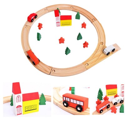 Circuit rotund din lemn cu masinute