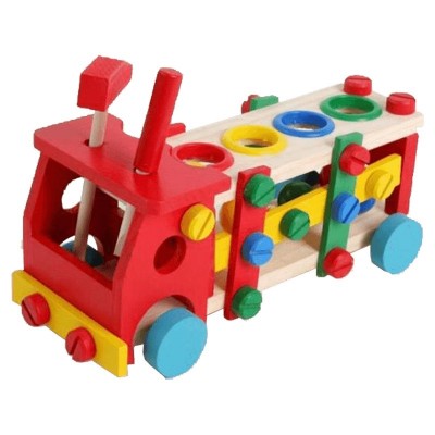 Camion sortator cu scule si bile din lemn Camion sortator cu scule si bile din lemn