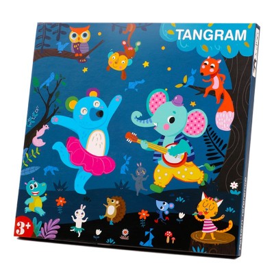 Joc tip puzzle Tangram Night Animals