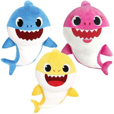 Set 3 jucarii din plus muzicale si luminoase Baby Shark 50 cm